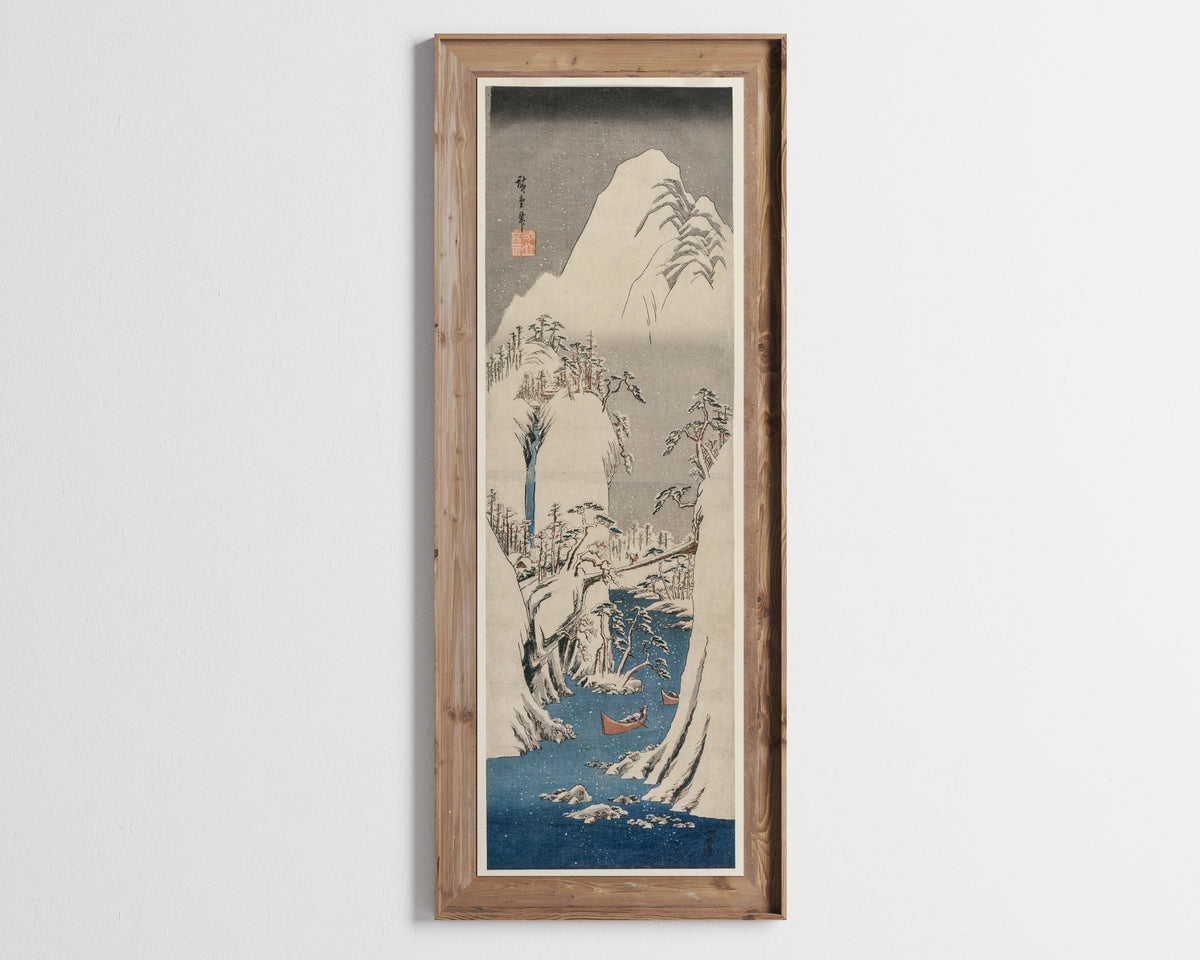 Utagawa Hiroshige — The Fuji River in the Snow | Japanese Woodblock Print (Ukiyo-e)