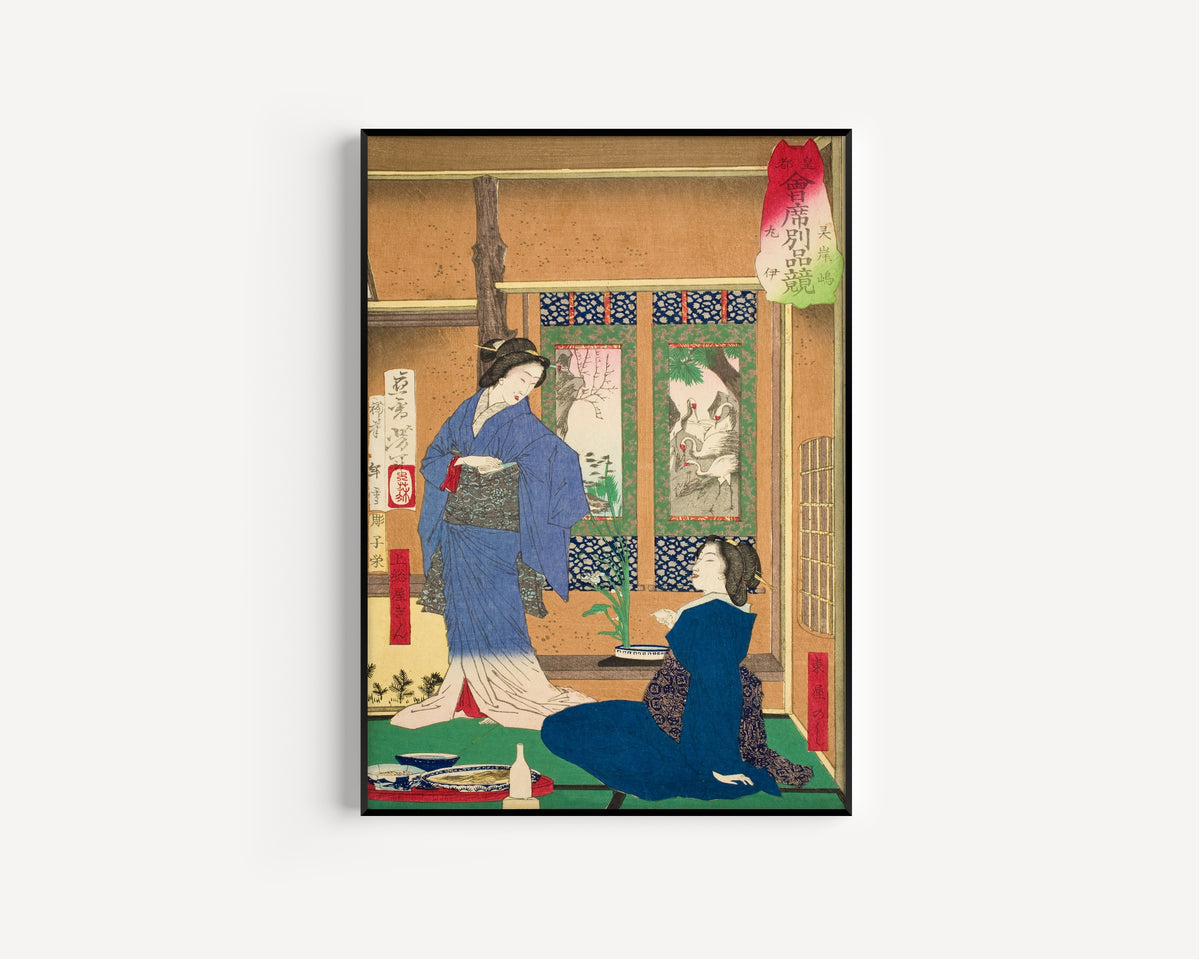Tsukioka Yoshitoshi — The Marui Restaurant at Reiganjima | Japanese Woodblock Print (Ukiyo-e)