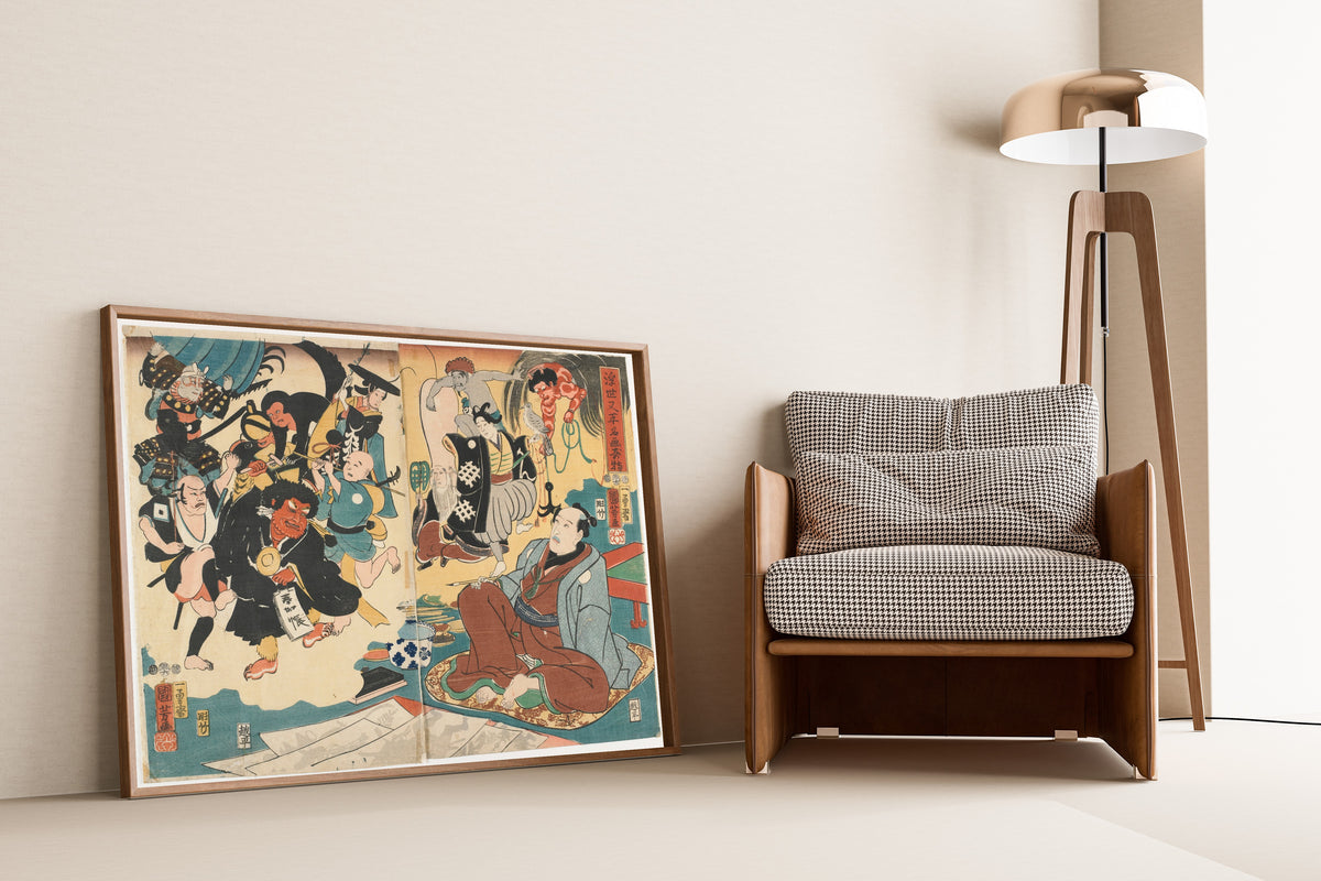 Utagawa Kuniyoshi — The Miracle of Famous Paintings by Ukiyo Matahei | Japanese Woodblock Print (Ukiyo-e)