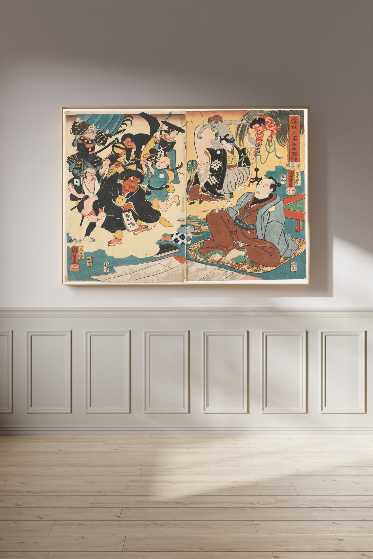 Utagawa Kuniyoshi — The Miracle of Famous Paintings by Ukiyo Matahei | Japanese Woodblock Print (Ukiyo-e)