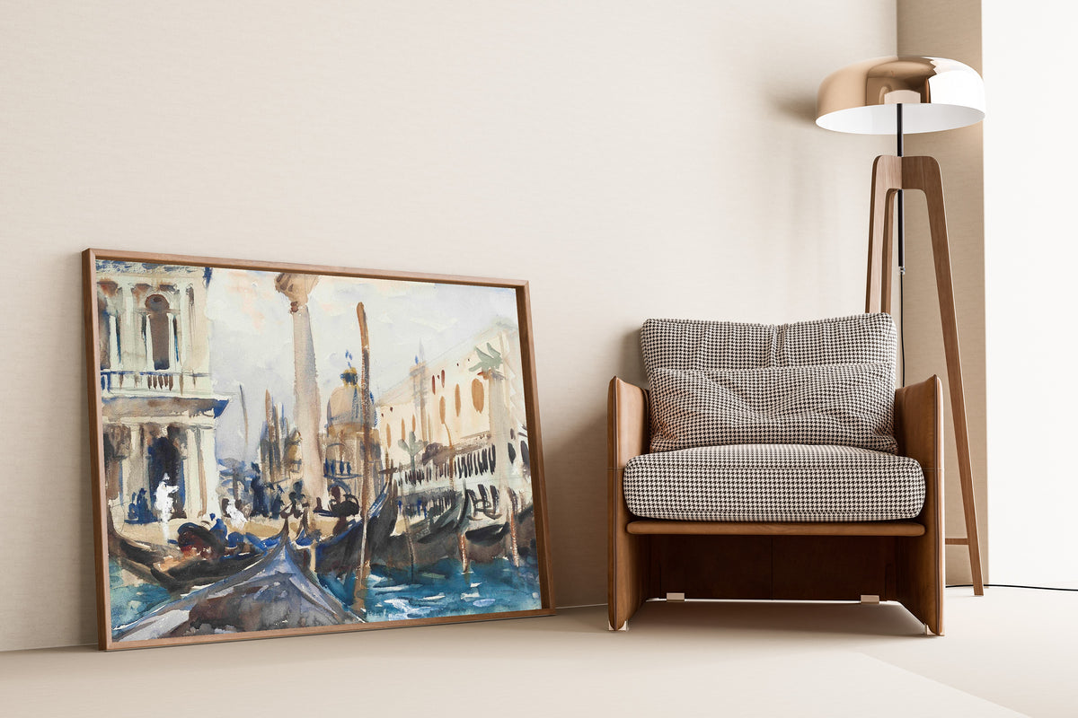John Singer Sargent — The Piazzetta with Gondolas | Fine Art Print