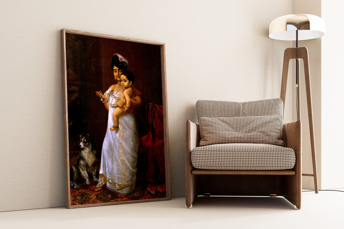 Raja Ravi Varma — There Comes Papa | Fine Art Print