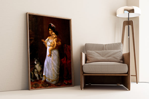 Raja Ravi Varma — There Comes Papa | Fine Art Print