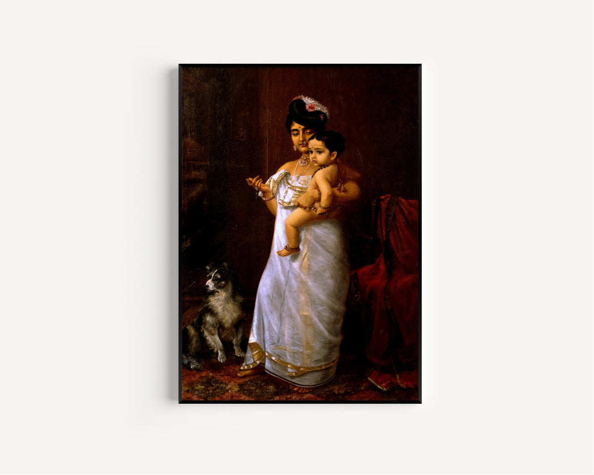 Raja Ravi Varma — There Comes Papa | Fine Art Print