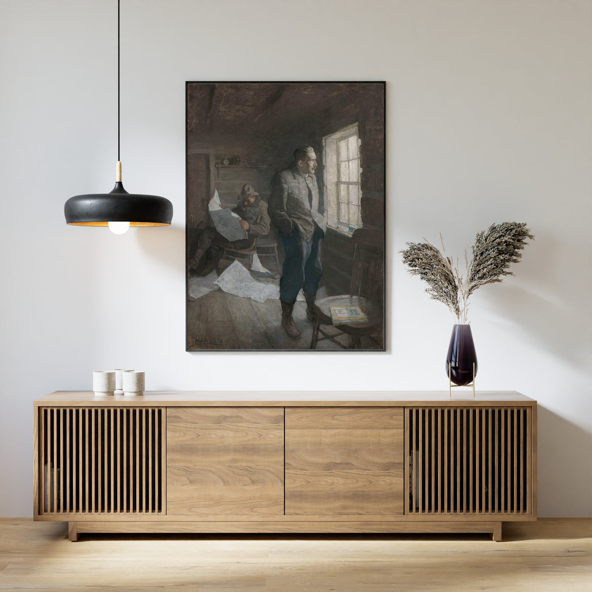 N. C. Wyeth — There fell a long silence through which O’Hara read and Kenyon kept watch at the window | Illustration Art Print