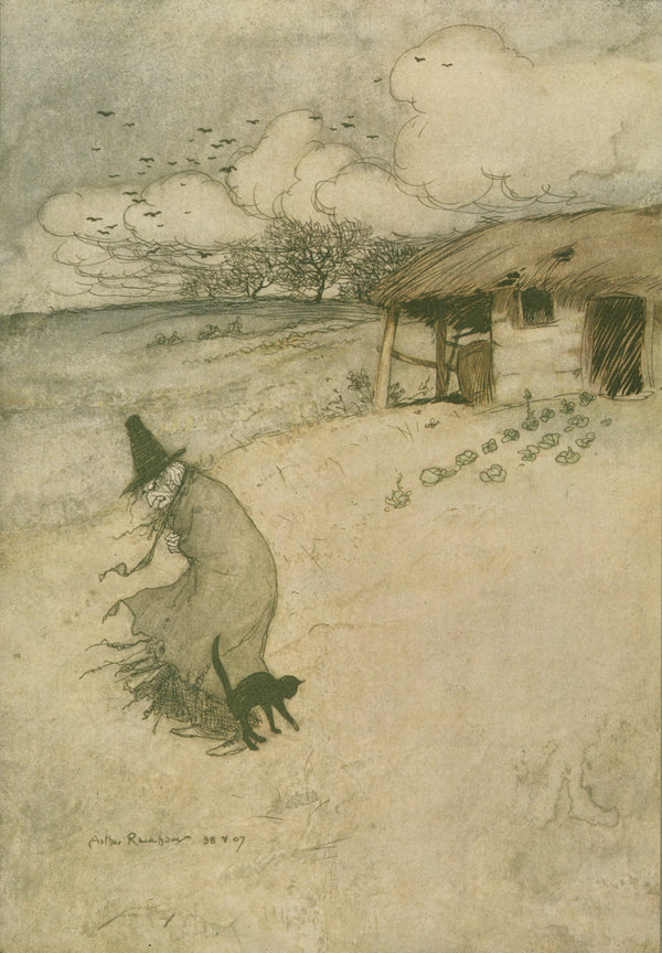 Arthur Rackham — There’s an Old Woman Dwells upon Tappington Moor | Fairy Tale Illustration Print