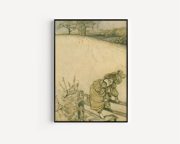 Arthur Rackham — These Stiles Sadly Bothered Odille | Fairy Tale Illustration Print