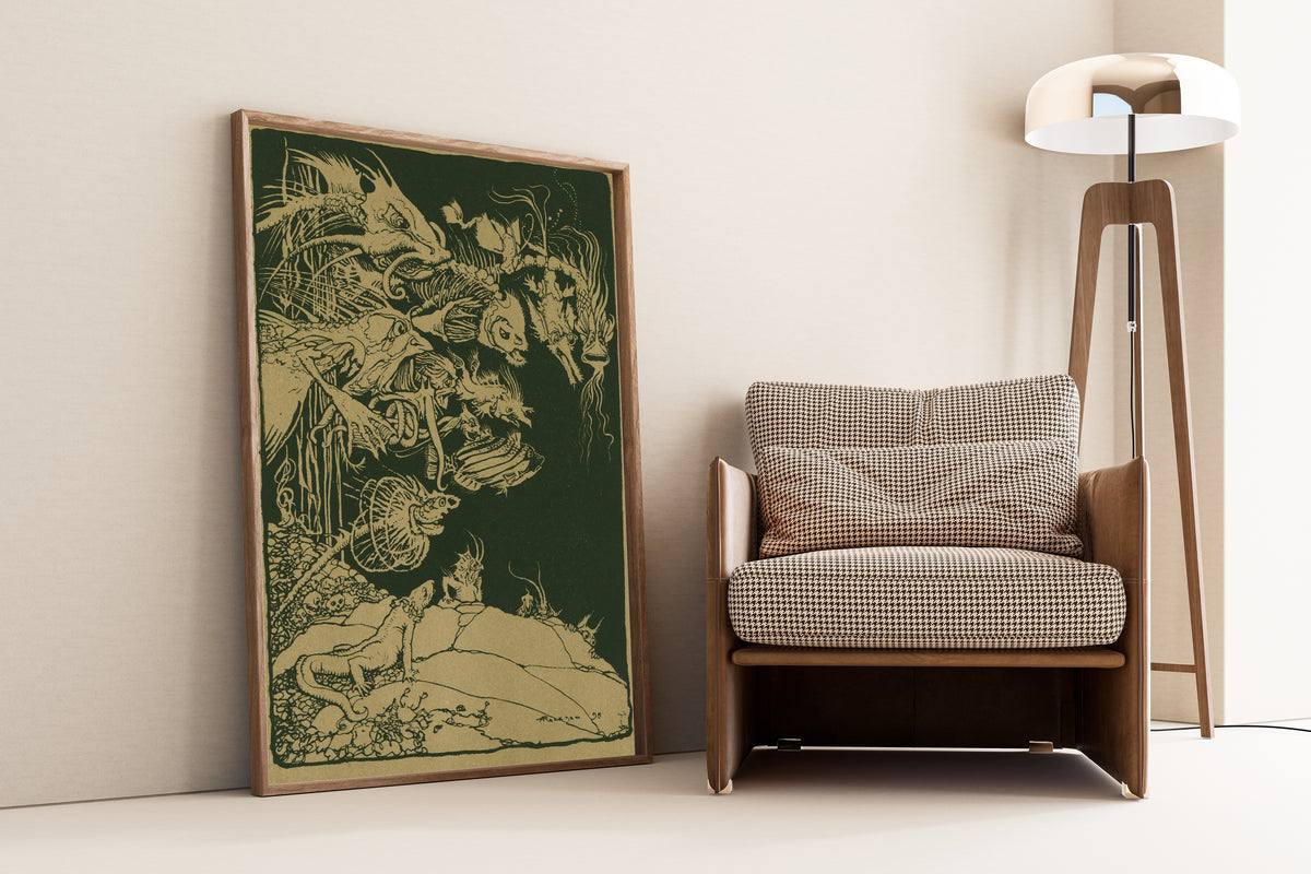 Arthur Rackham — They’d Such Very Odd Heads and Such Very Odd Tails | Fairy Tale Illustration Print