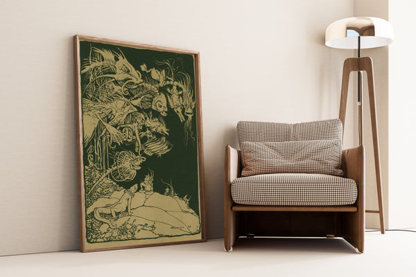 Arthur Rackham — They’d Such Very Odd Heads and Such Very Odd Tails | Fairy Tale Illustration Print