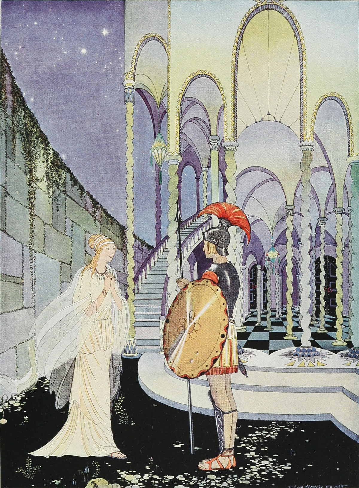 Virginia Frances Sterrett — ‘Thou hast slain the monster,’ cried Ariadne, clasping her hands | Fairy Tale Illustration Print