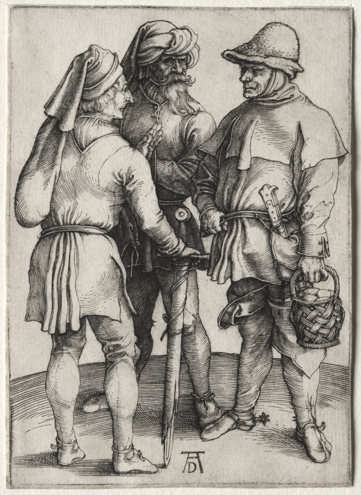 Albrecht Dürer — Three Peasants in Conversation | Engraving Print