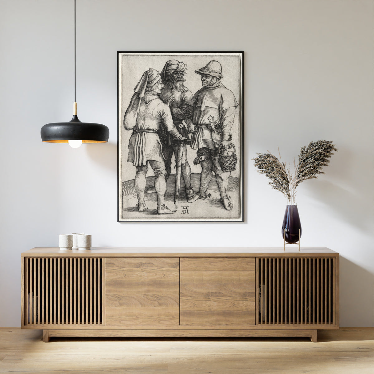 Albrecht Dürer — Three Peasants in Conversation | Engraving Print