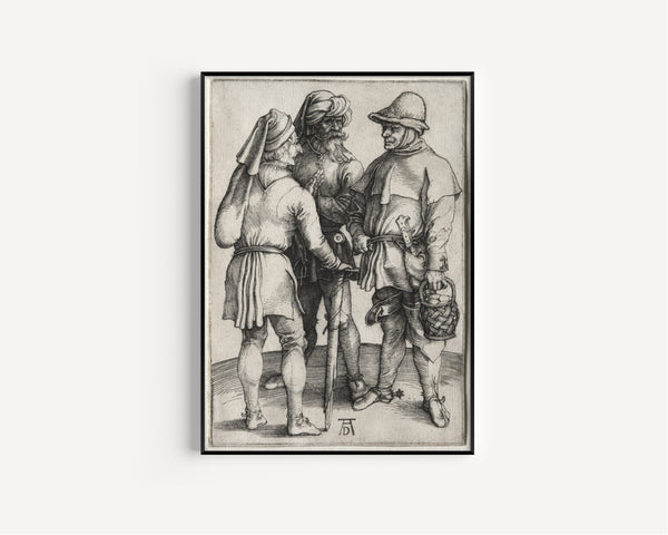 Albrecht Dürer — Three Peasants in Conversation | Engraving Print