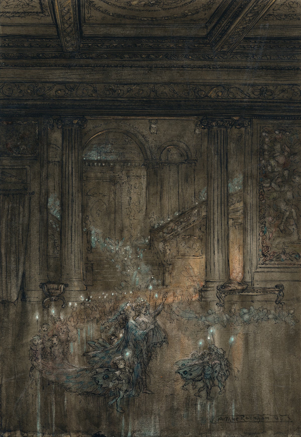 Arthur Rackham — Through the House Give Glimmering Light | Shakespeare Illustration Print