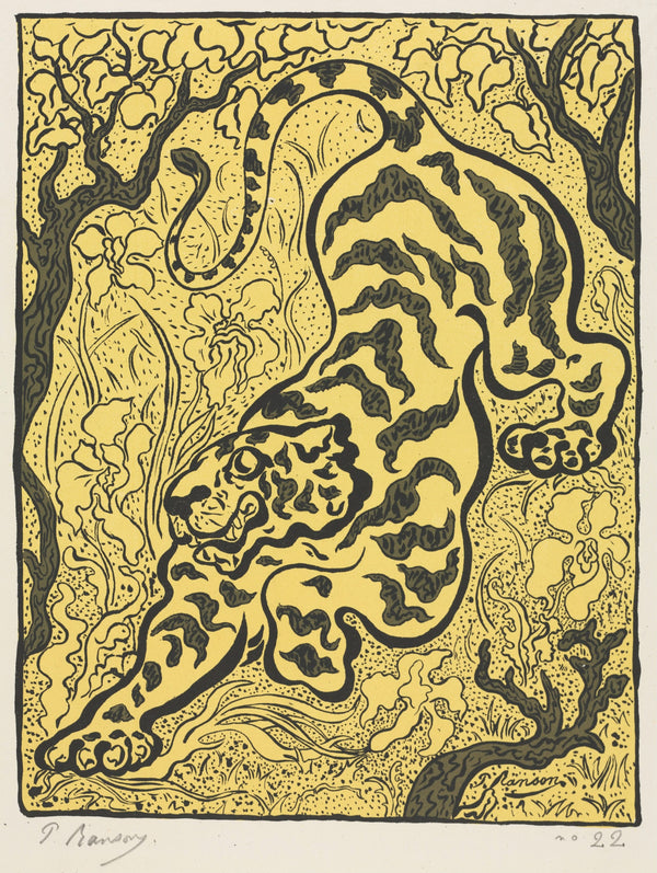 Paul Ranson — Tiger in the Jungle | Art Nouveau Woodcut Print