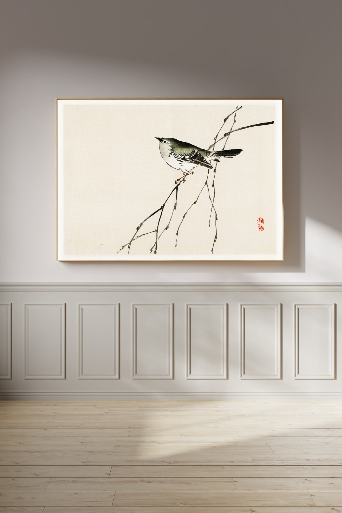 Kōno Bairei — Tit | Japanese Bird & Flower Woodblock Print