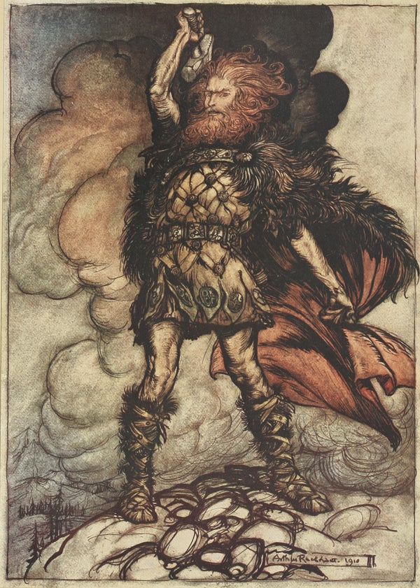 Arthur Rackham — To My Hammer's Swing Hitherward Sweep Vapours and Fogs | Wagner Illustration Print