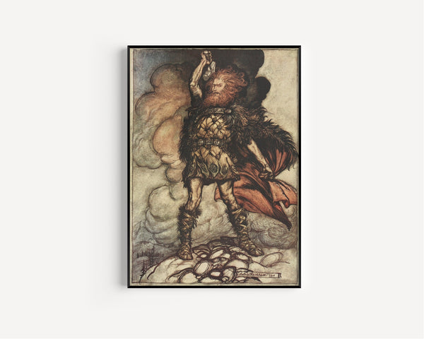 Arthur Rackham — To My Hammer's Swing Hitherward Sweep Vapours and Fogs | Wagner Illustration Print