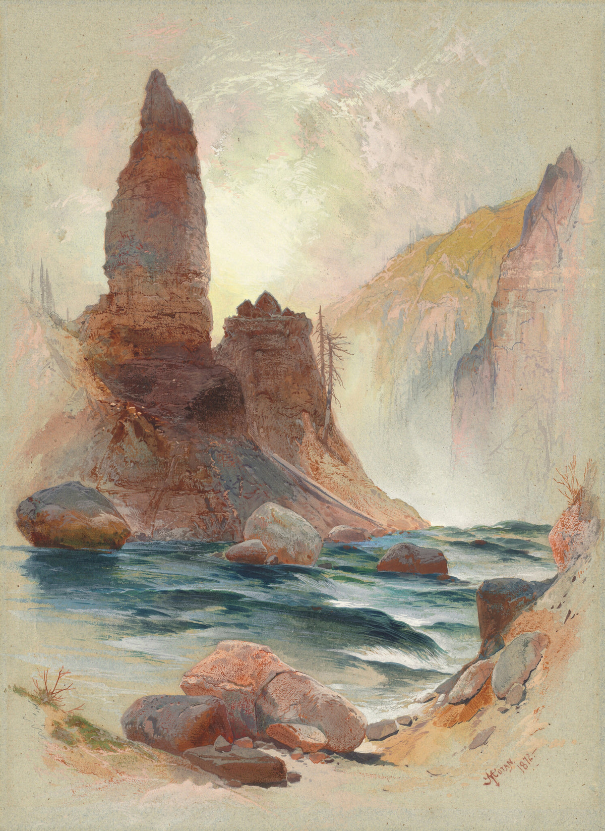Thomas Moran — Tower at Tower Falls, Yellowstone | Landscape Fine Art Print