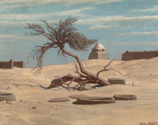 Elihu Vedder — Tree and Graves on the Way to Tel El Armano, Egypt | Fine Art Print