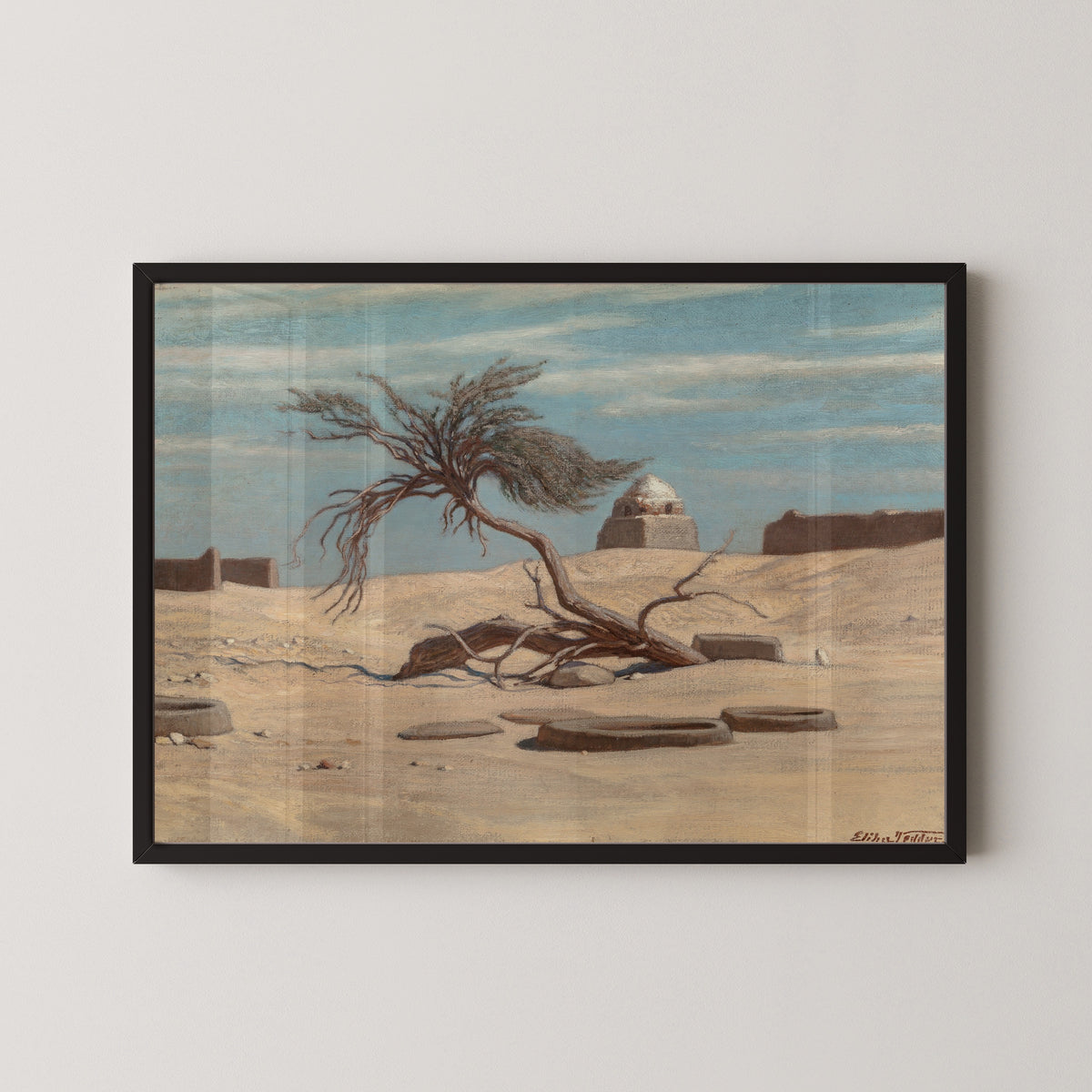 Elihu Vedder — Tree and Graves on the Way to Tel El Armano, Egypt | Fine Art Print