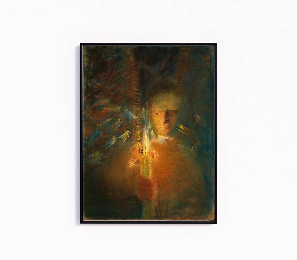 Framed art print of Truth by Mikalojus Konstantinas Čiurlionis, in a slim black frame on a plain white wall