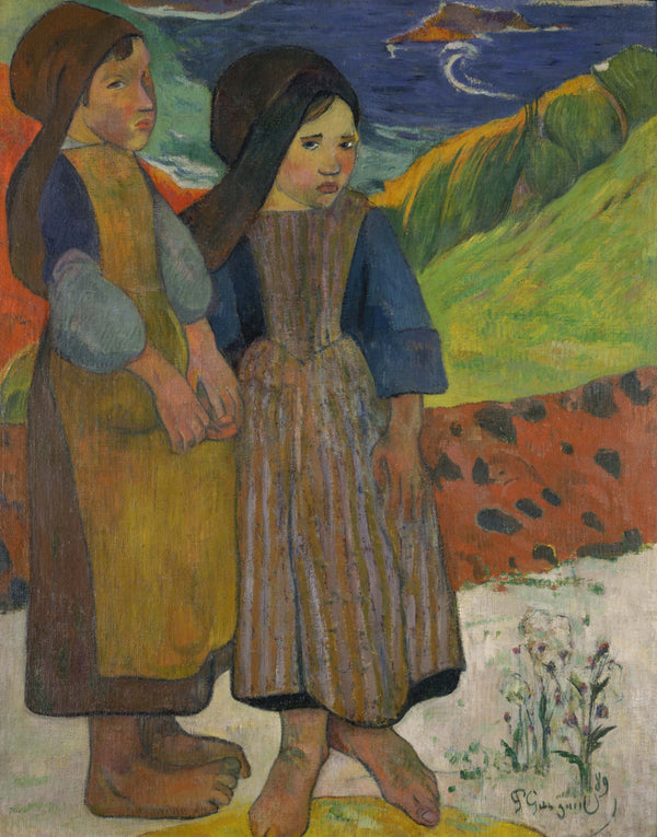 Paul Gauguin — Two Breton Girls by the Sea | Fine Art Print