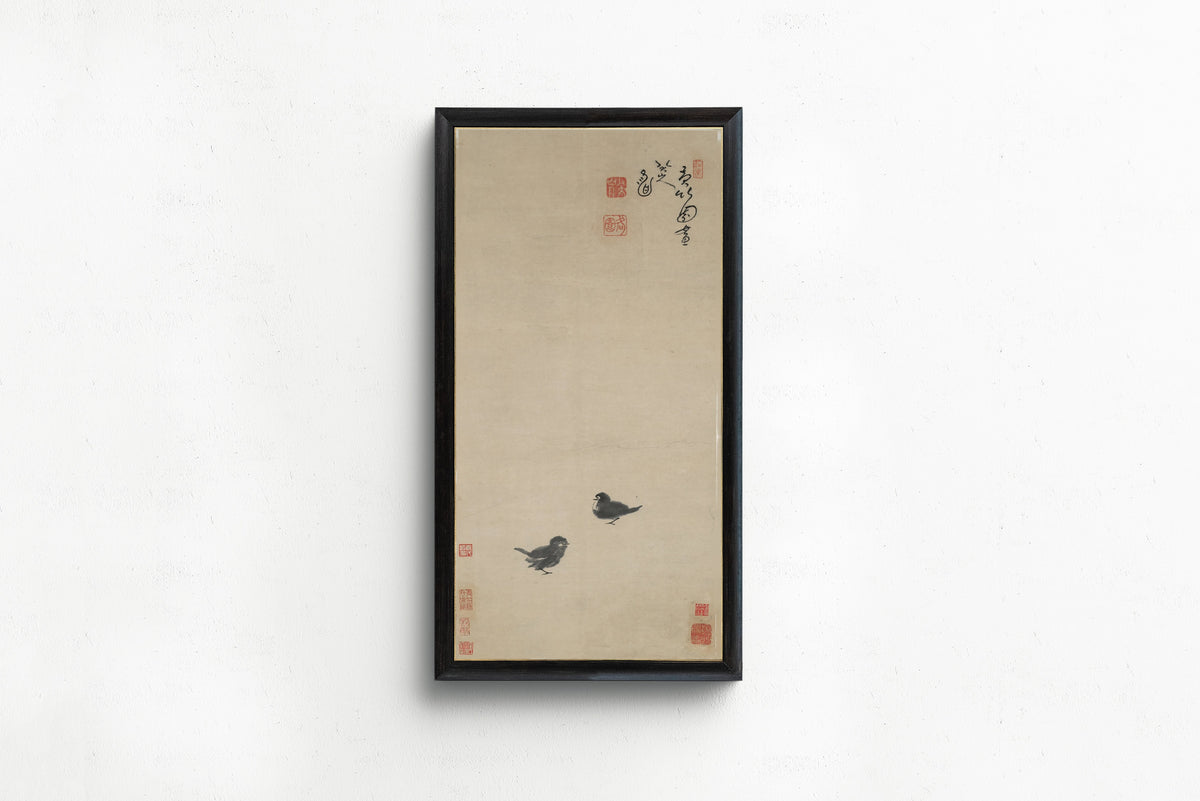 Bada Shanren — Two Chicks | Chinese Ink Painting Art Print