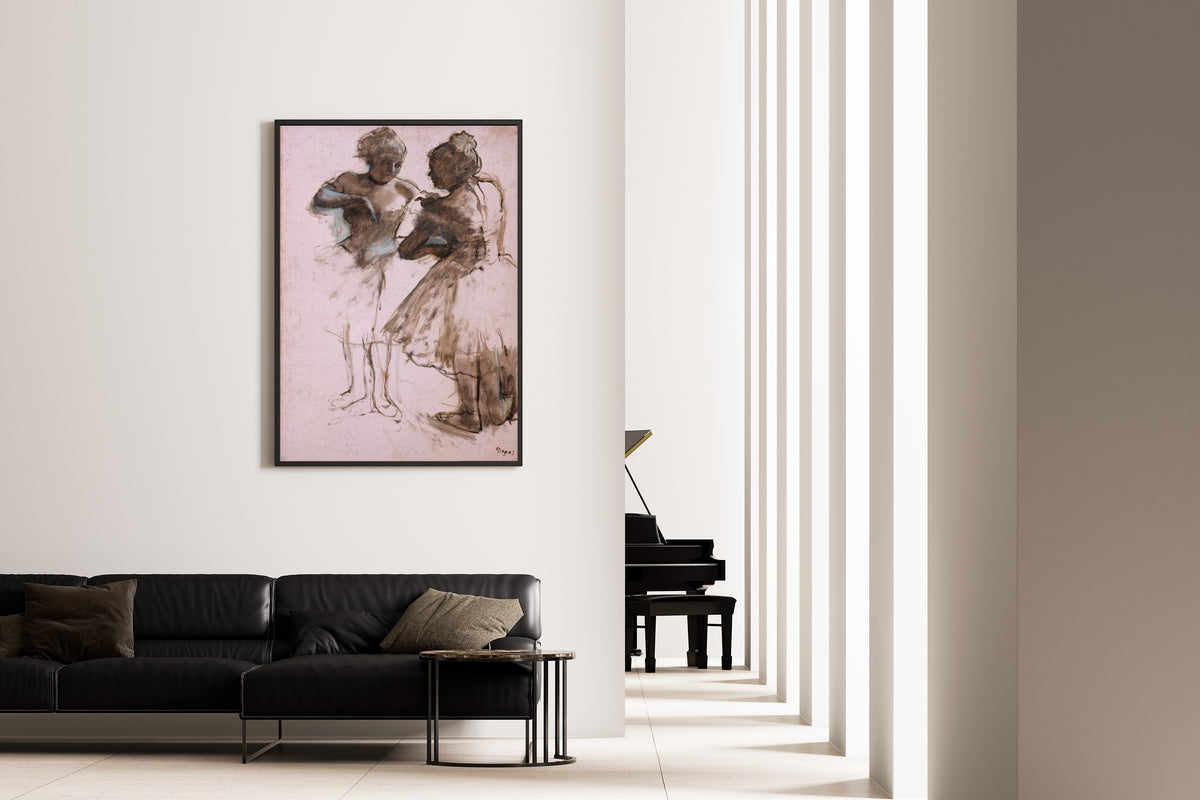 Edgar Degas — Two Dancers (Brown Wash on Pink Paper) | Fine Art Print