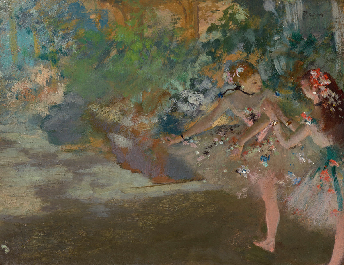 Edgar Degas — Two Dancers on Stage (Painted Foliage) | Fine Art Print