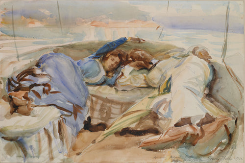 John Singer Sargent — Two Figures in a Boat, Isola Bella, Italy | Fine Art Print