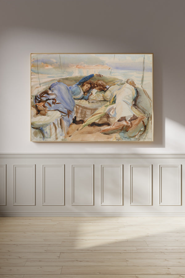 John Singer Sargent — Two Figures in a Boat, Isola Bella, Italy | Fine Art Print