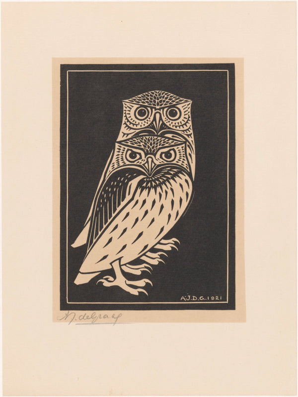 Julie de Graag — Two Owls | Woodcut Print