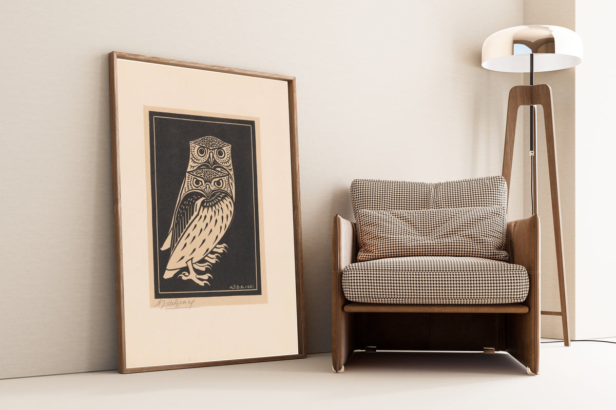 Julie de Graag — Two Owls | Woodcut Print