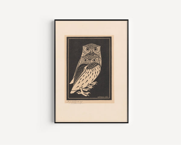 Julie de Graag — Two Owls | Woodcut Print