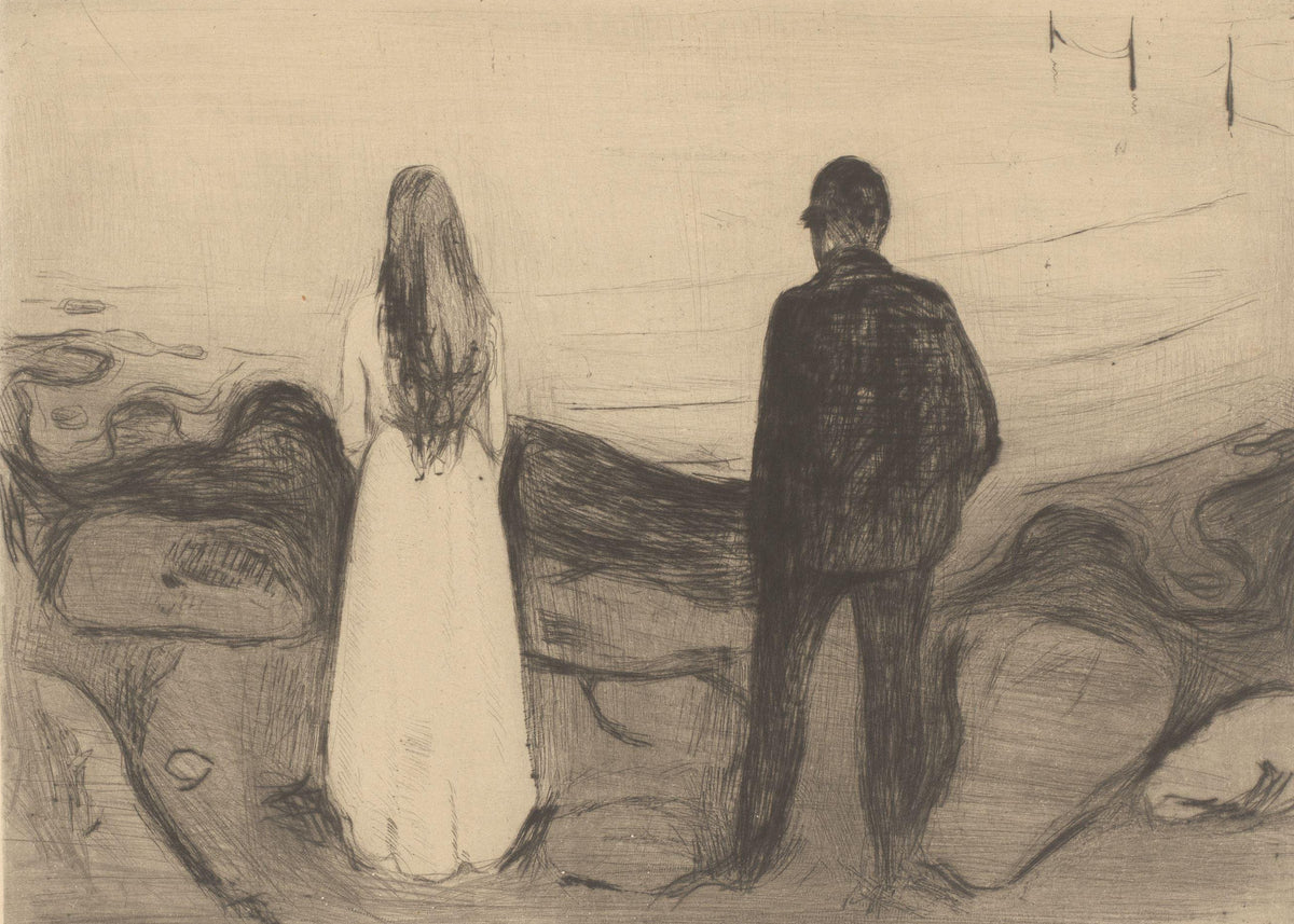 Edvard Munch — Two People (The Lonely Ones) | Expressionist Fine Art Print