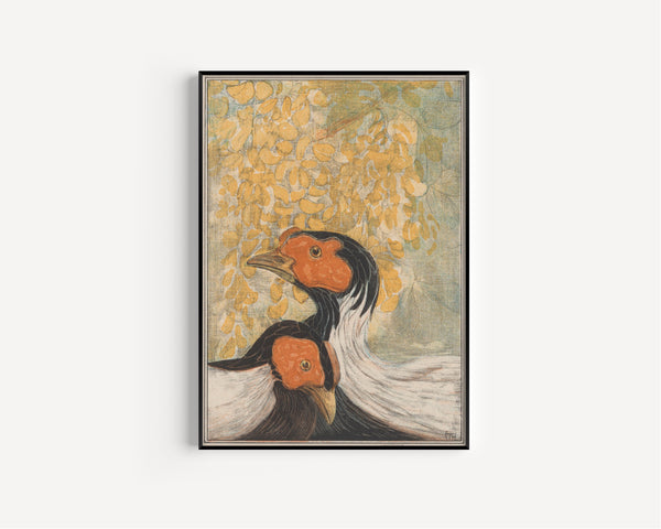 Theo van Hoytema — Two Silver Pheasants | Art Nouveau Print