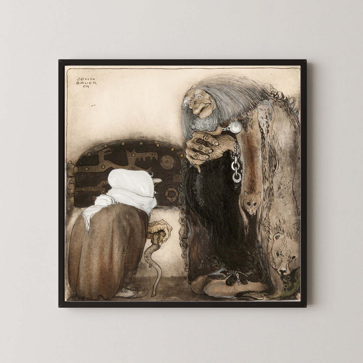 John Bauer — Two Trolls | Fairy Tale Illustration Print
