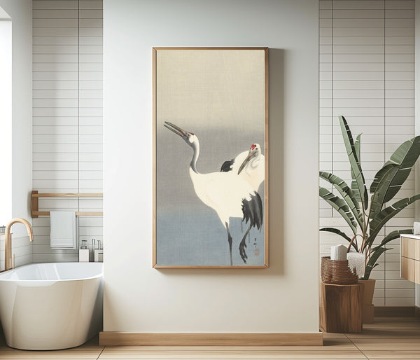 Ohara Koson — Two Cranes | Japanese Bird & Flower Woodblock Print