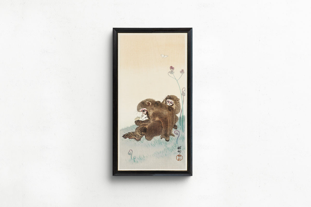 Ohara Koson — Two Monkeys | Japanese Bird & Flower Woodblock Print