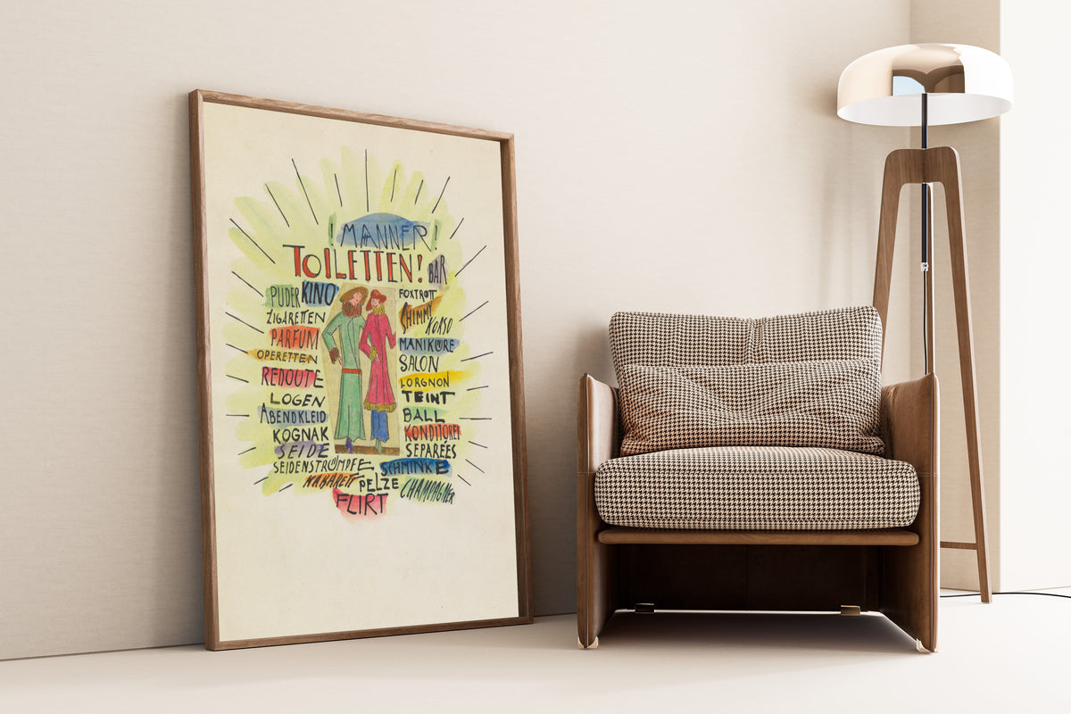 Karl Wiener — Unterhaltung, Graz (Entertainment, Graz) | Typographic Art Print