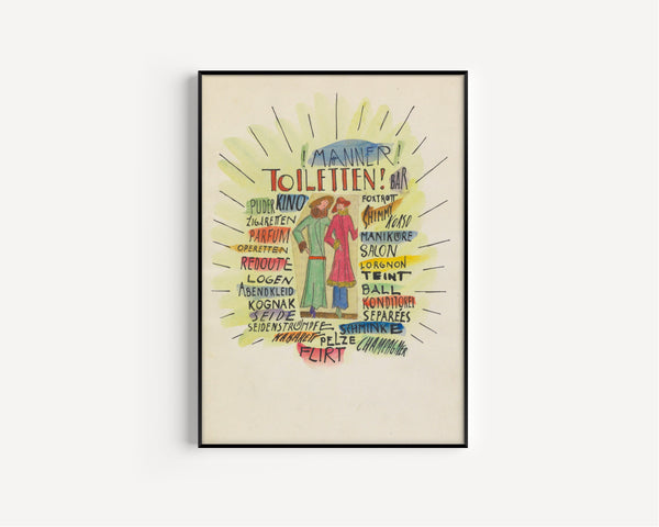 Karl Wiener — Unterhaltung, Graz (Entertainment, Graz) | Typographic Art Print