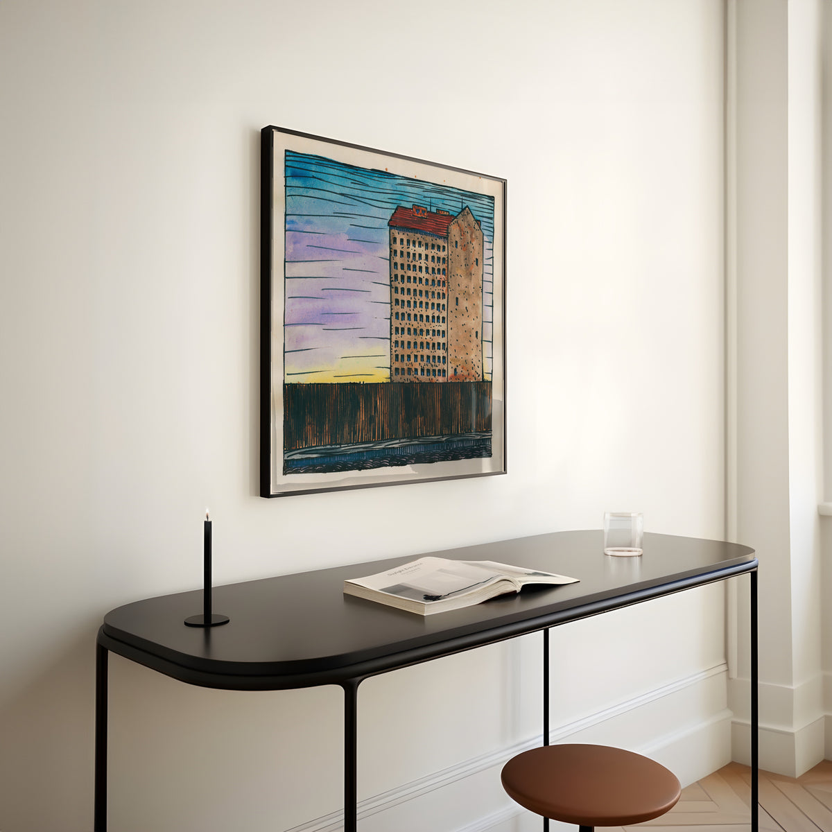 Karl Wiener — Untitled (Apartment Block) | Modernist Landscape Print