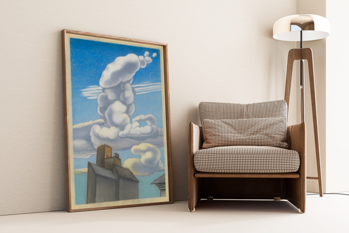 Karl Wiener — Untitled (Clouds over Rooftops) | Modernist Landscape Print
