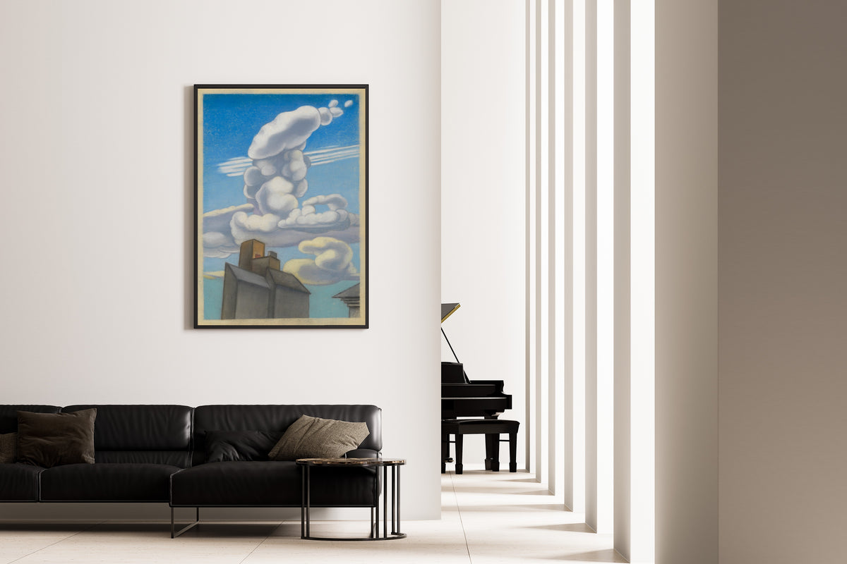 Karl Wiener — Untitled (Clouds over Rooftops) | Modernist Landscape Print
