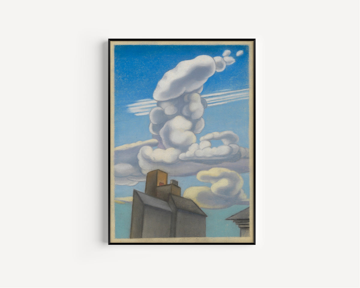 Karl Wiener — Untitled (Clouds over Rooftops) | Modernist Landscape Print