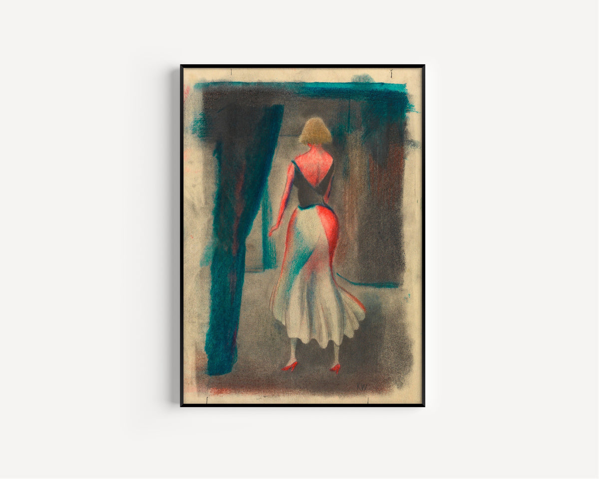 Karl Wiener — Untitled (Female Figure Seen from Behind) | Expressionist Art Print