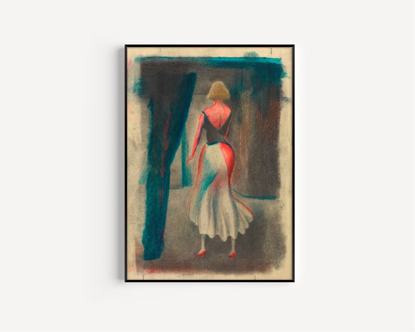 Karl Wiener — Untitled (Female Figure Seen from Behind) | Expressionist Art Print