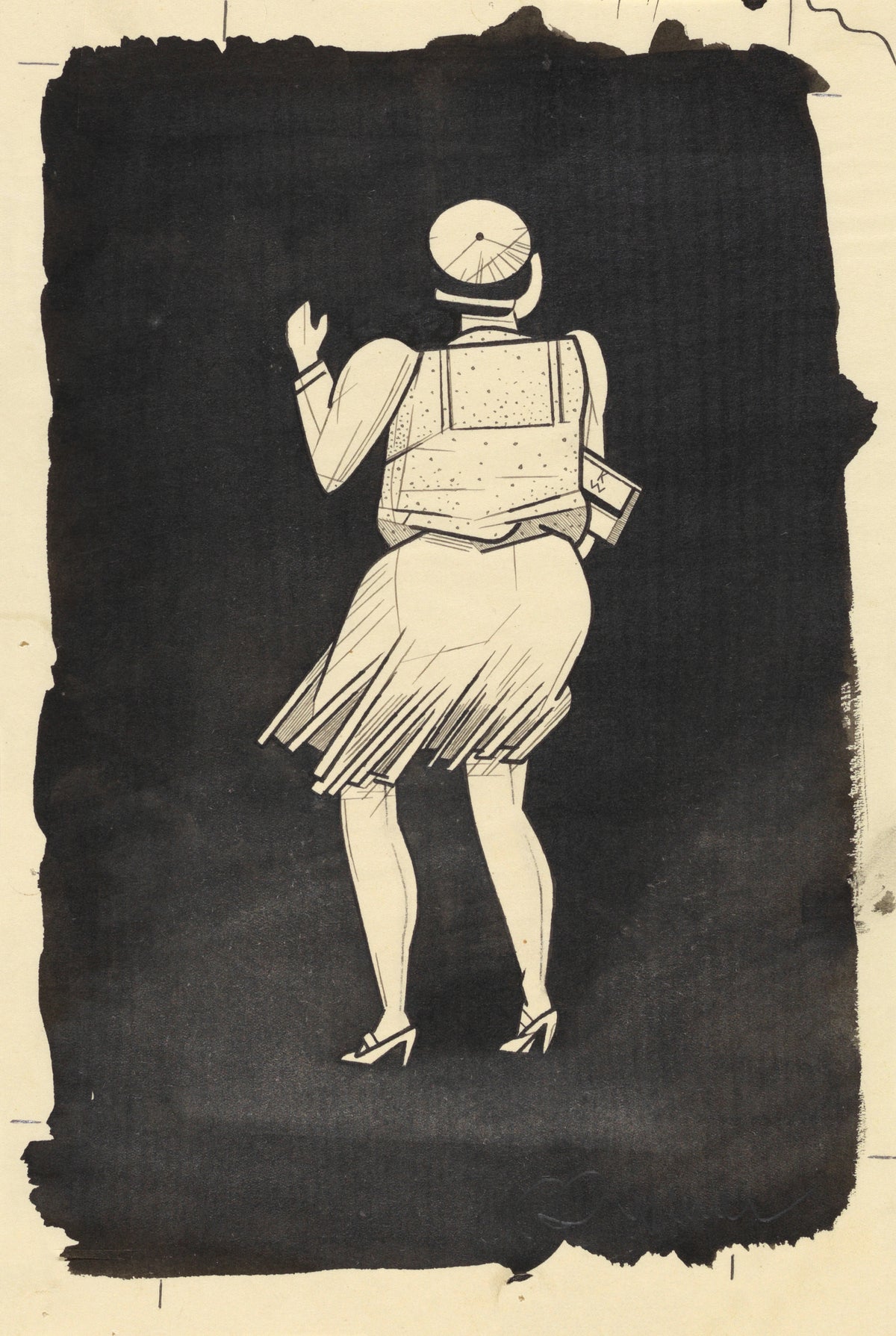 Karl Wiener — Untitled (Female Figure) | Modernist Illustration Print