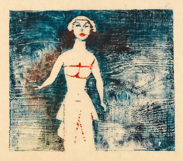 Karl Wiener — Untitled (Female Figure on Deep Blue) | Expressionist Art Print